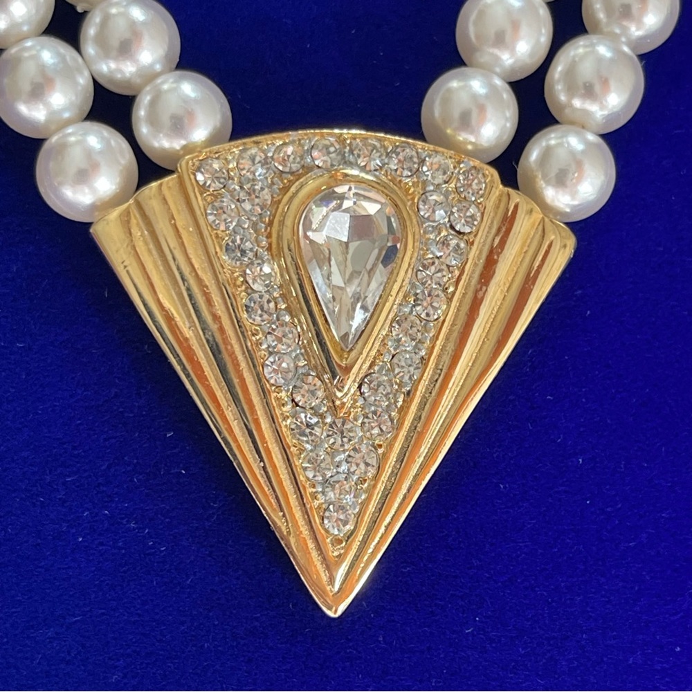 Vintage Pearl & Crystal Necklace - Picture 3 of 5